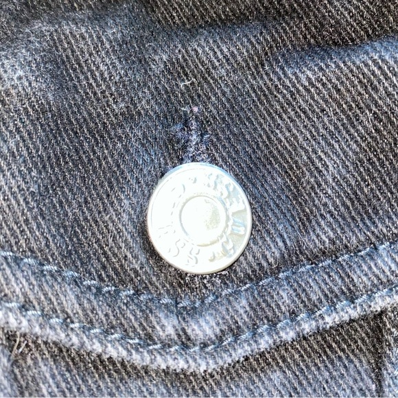 GUESS JEANS jacket black button up 2 chest pockets button cuffs vintage size M - Picture 5 of 13